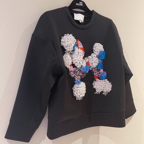 3.1 PHILLIP LIM Dropped Shoulder Cropped Poodle Sweatshirt Sz 6 - Picture 7 of 10